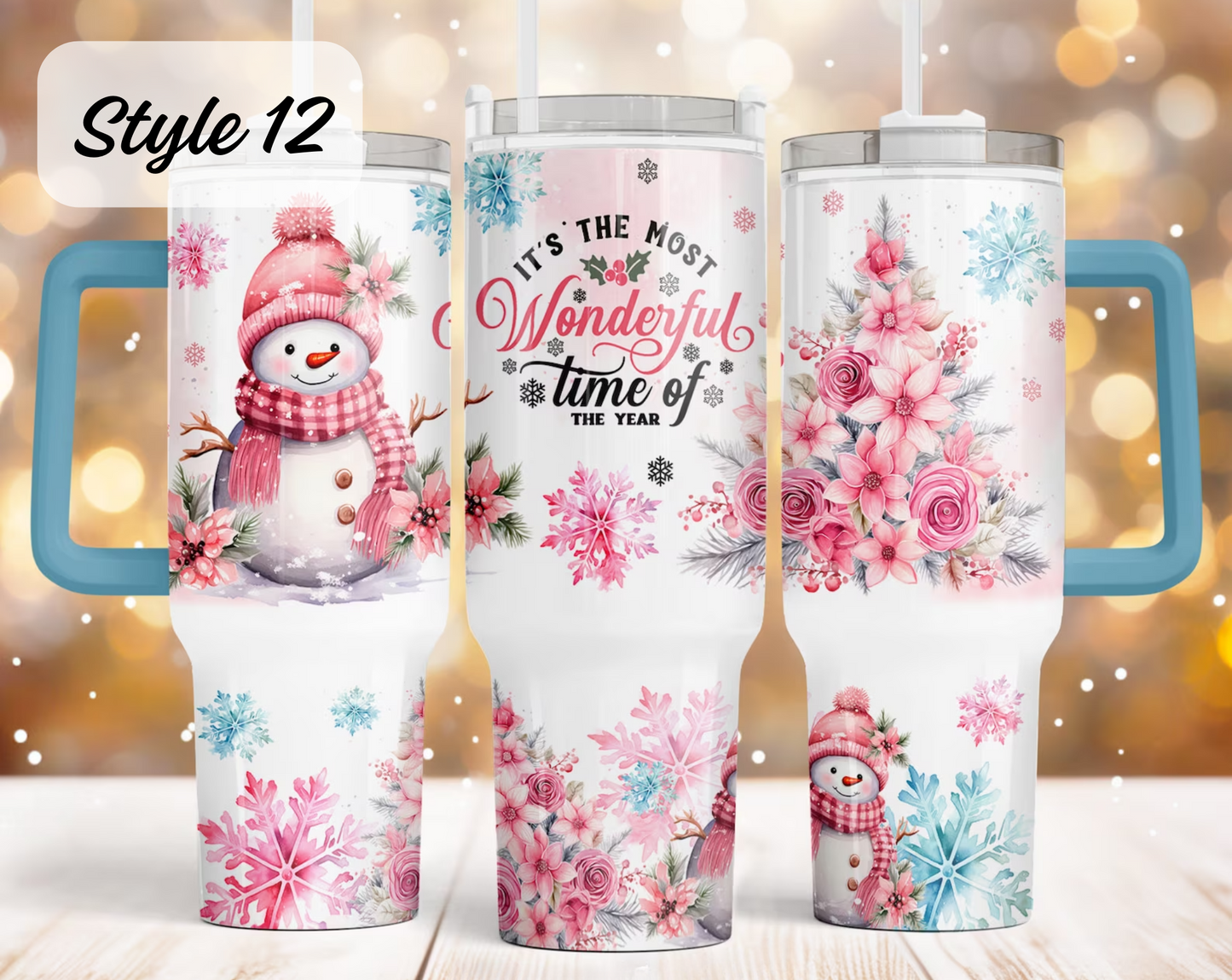 Christmas Hot/Cold Drink Tumbler 40oz (Multiple Designs)