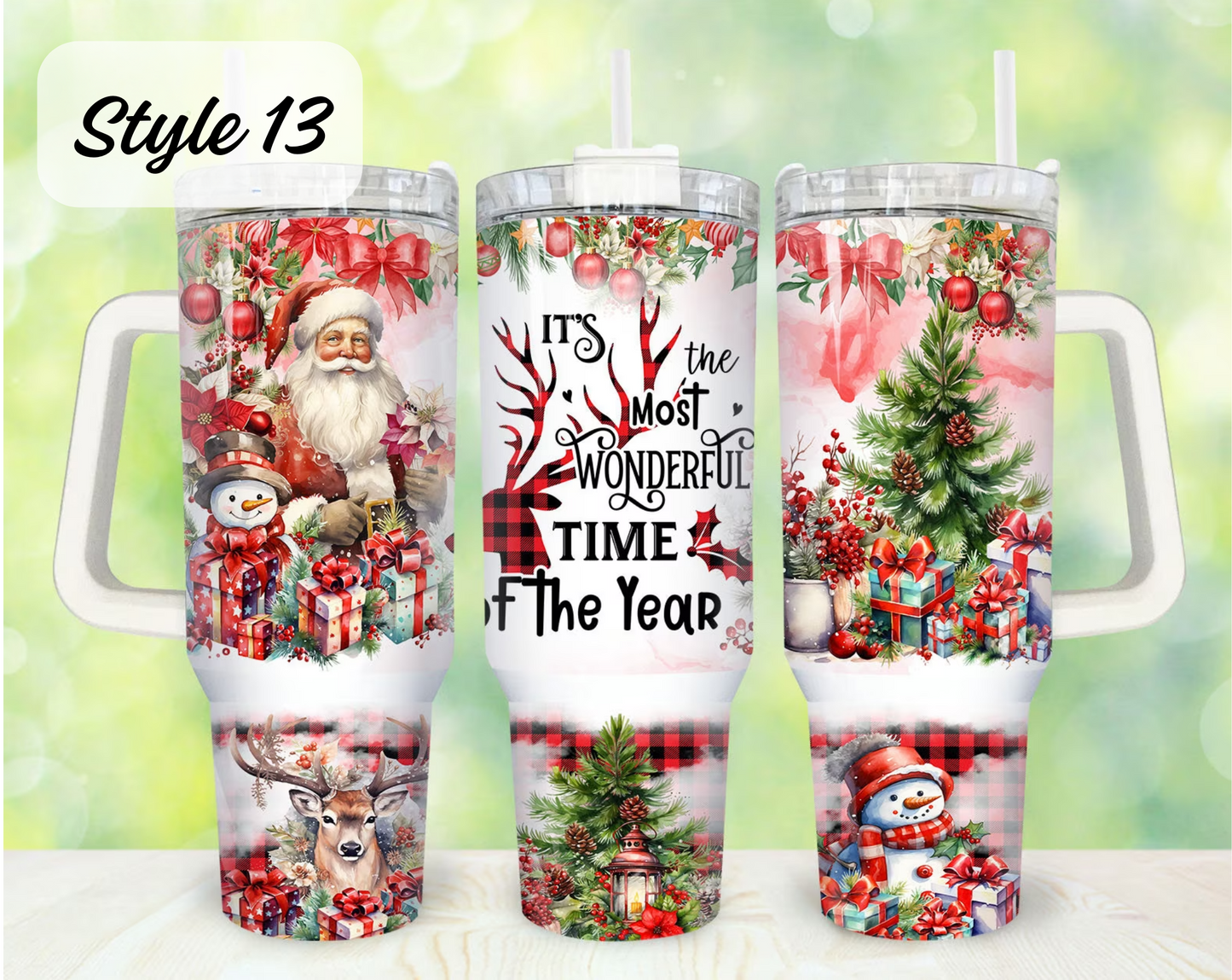 Christmas Hot/Cold Drink Tumbler 40oz (Multiple Designs)