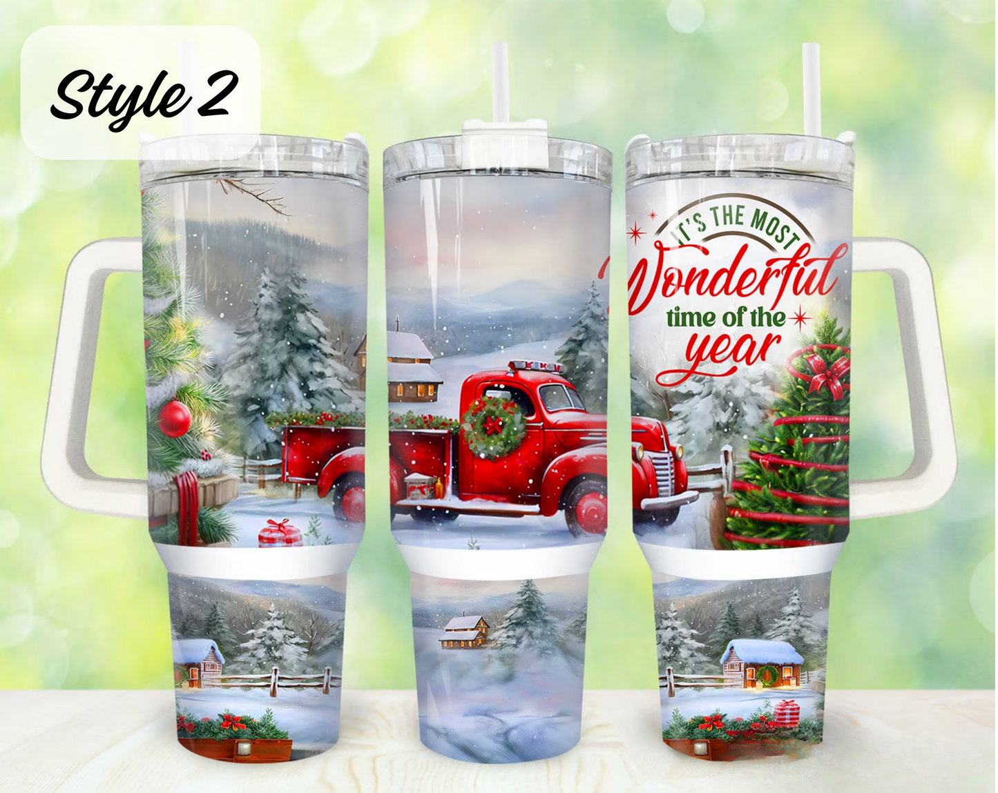 Christmas Hot/Cold Drink Tumbler 40oz (Multiple Designs)
