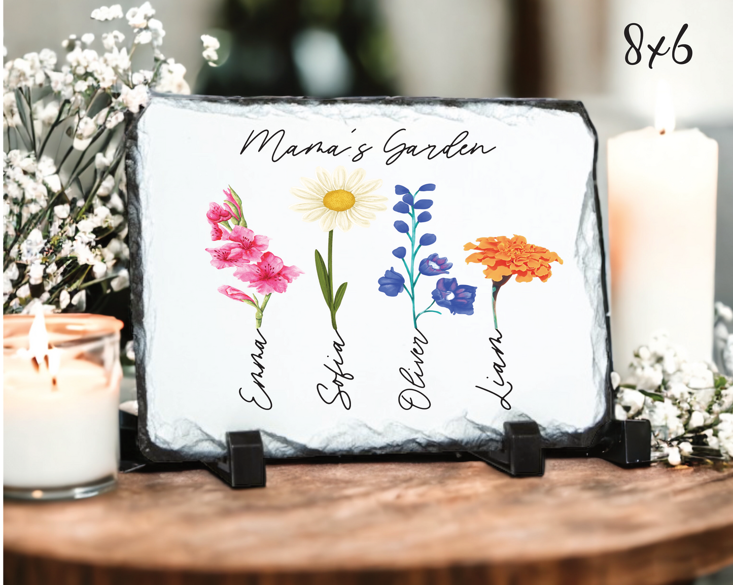 Birth Month Flower Slate