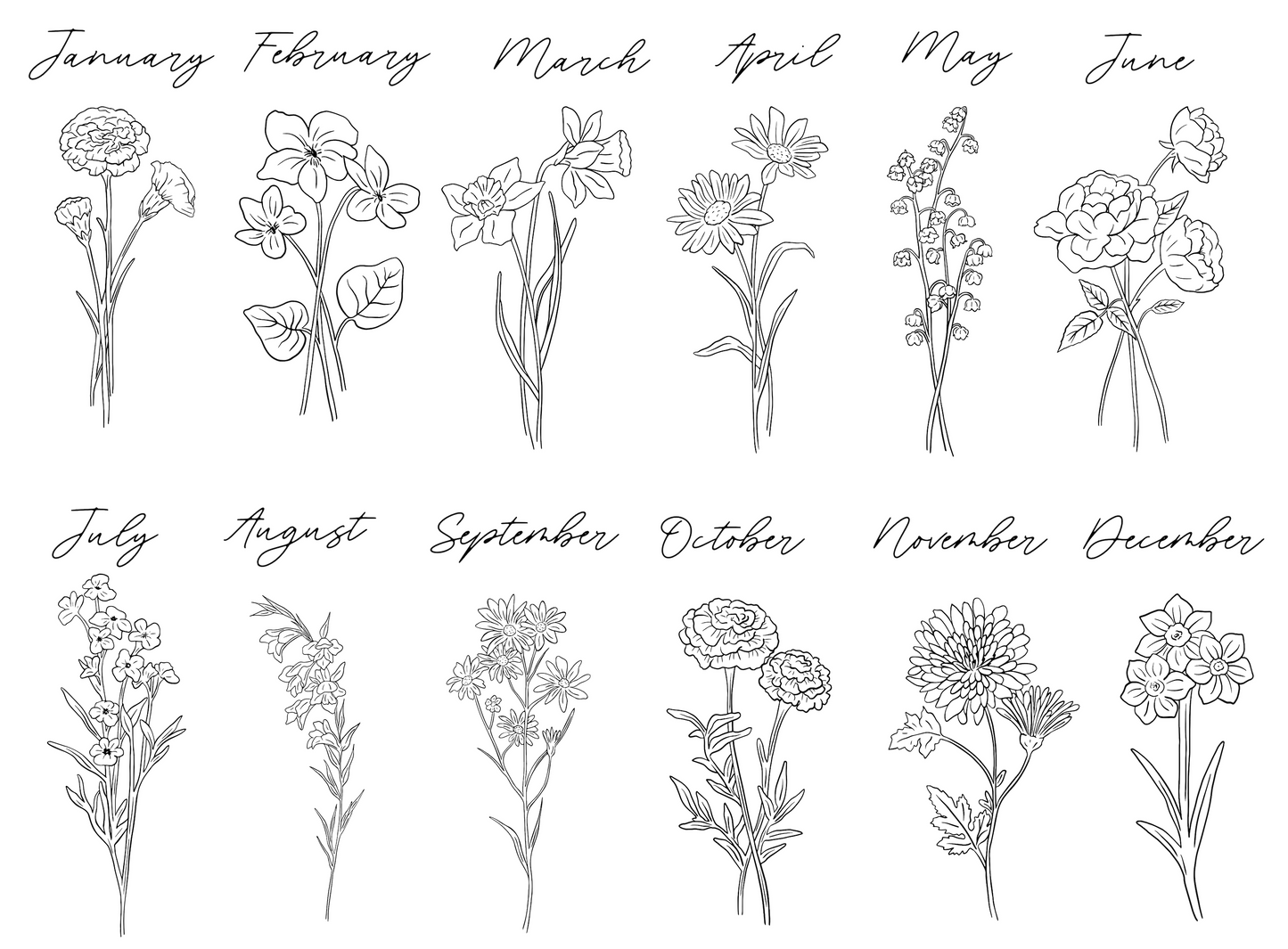 Personalized Birth Month Flower T-Shirts