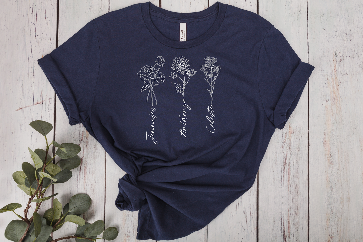 Personalized Birth Month Flower T-Shirts