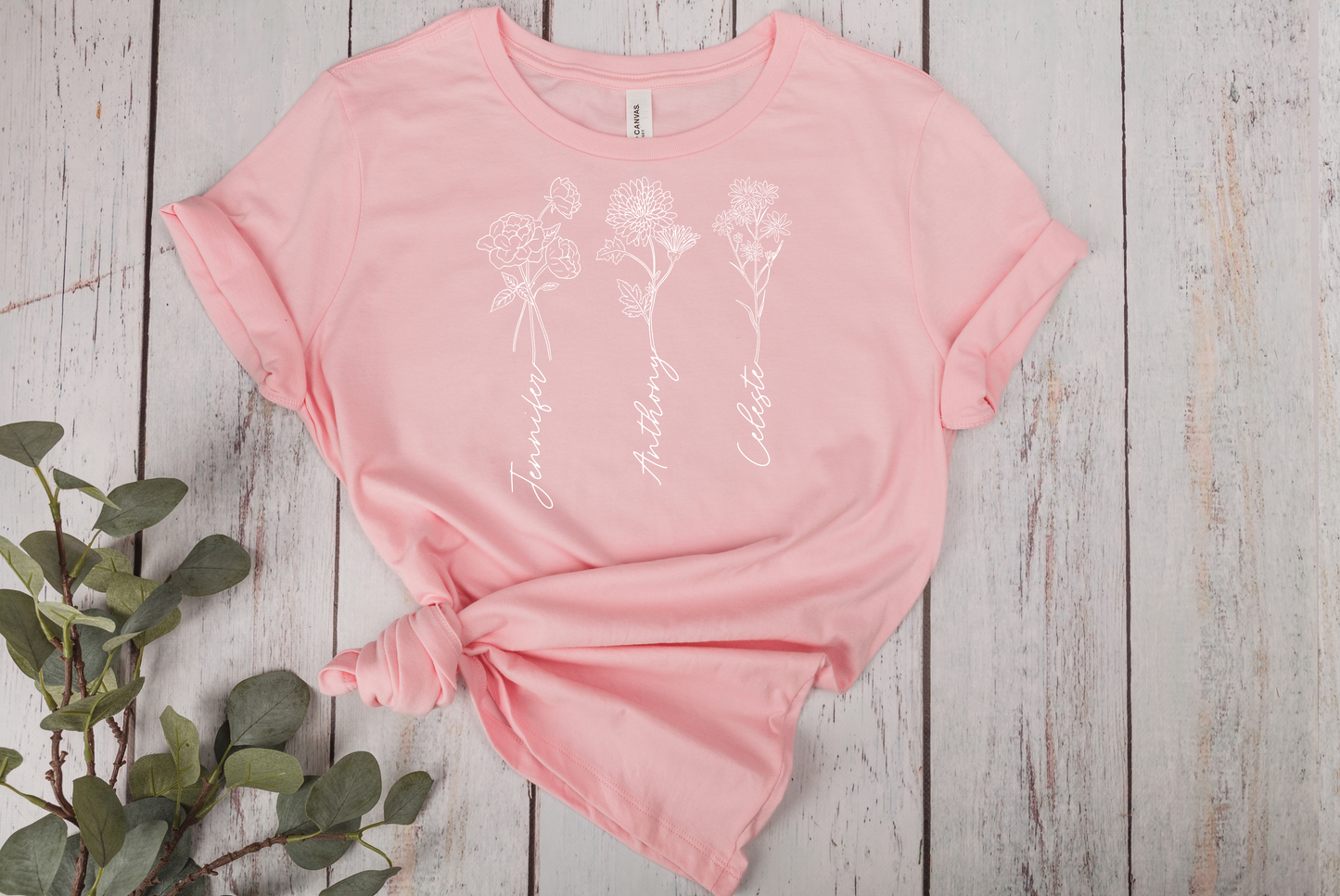 Personalized Birth Month Flower T-Shirts