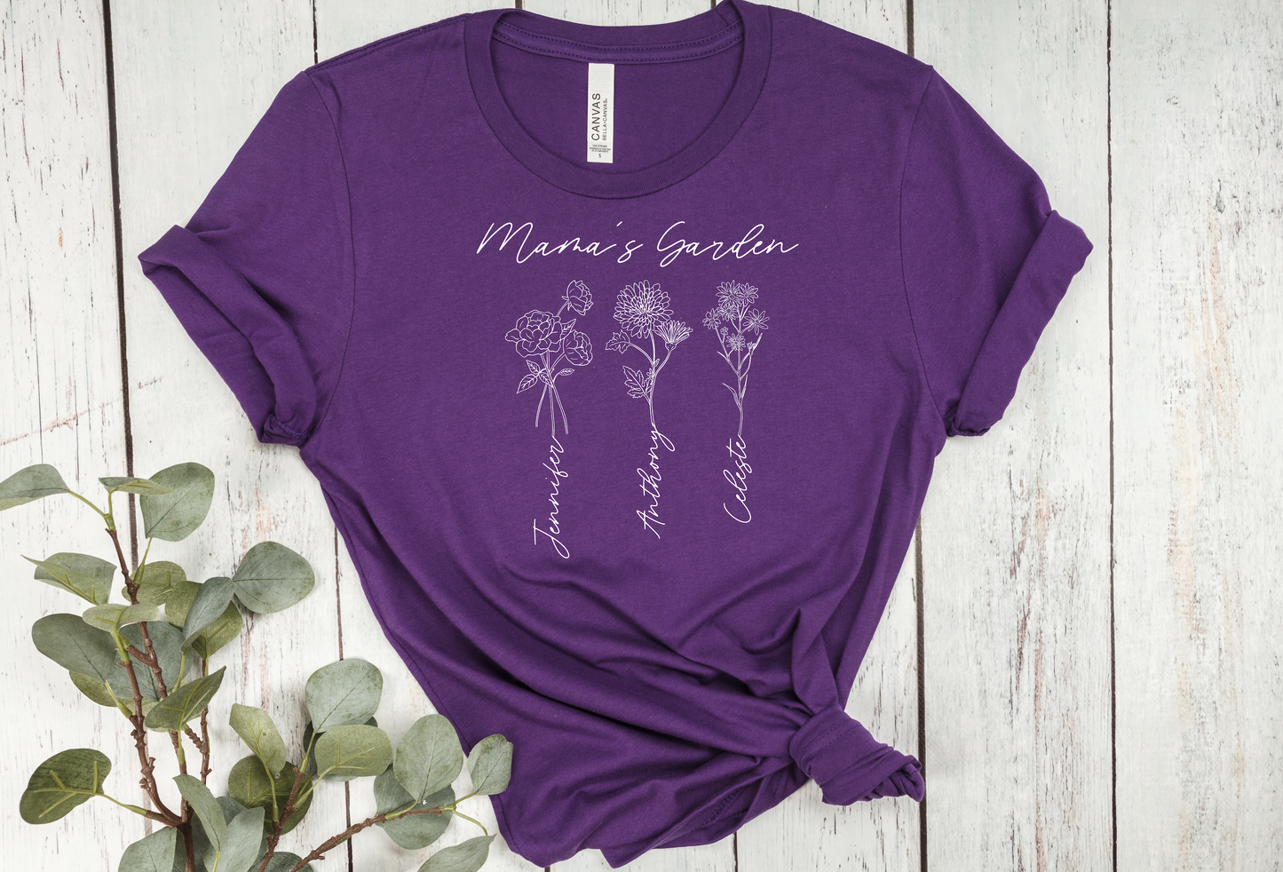 Personalized Birth Month Flower T-Shirts