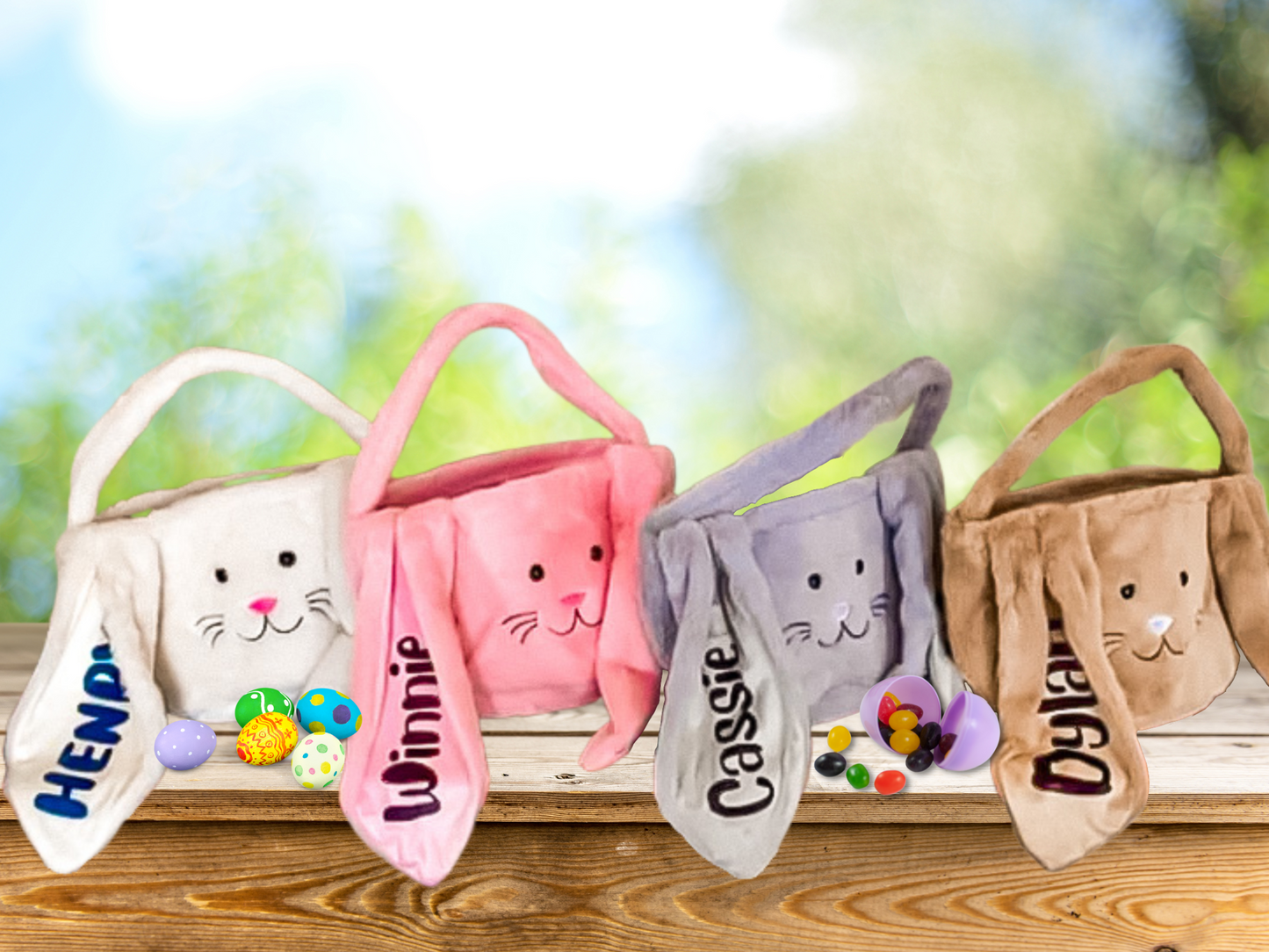 Personalized Plush Easter Bunny Baskets