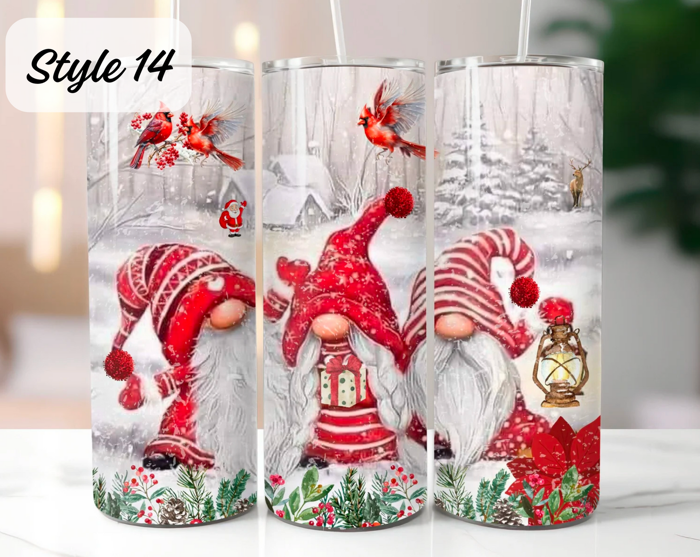 Christmas Hot/Cold Drink Tumblers 20oz (Multiple Designs)