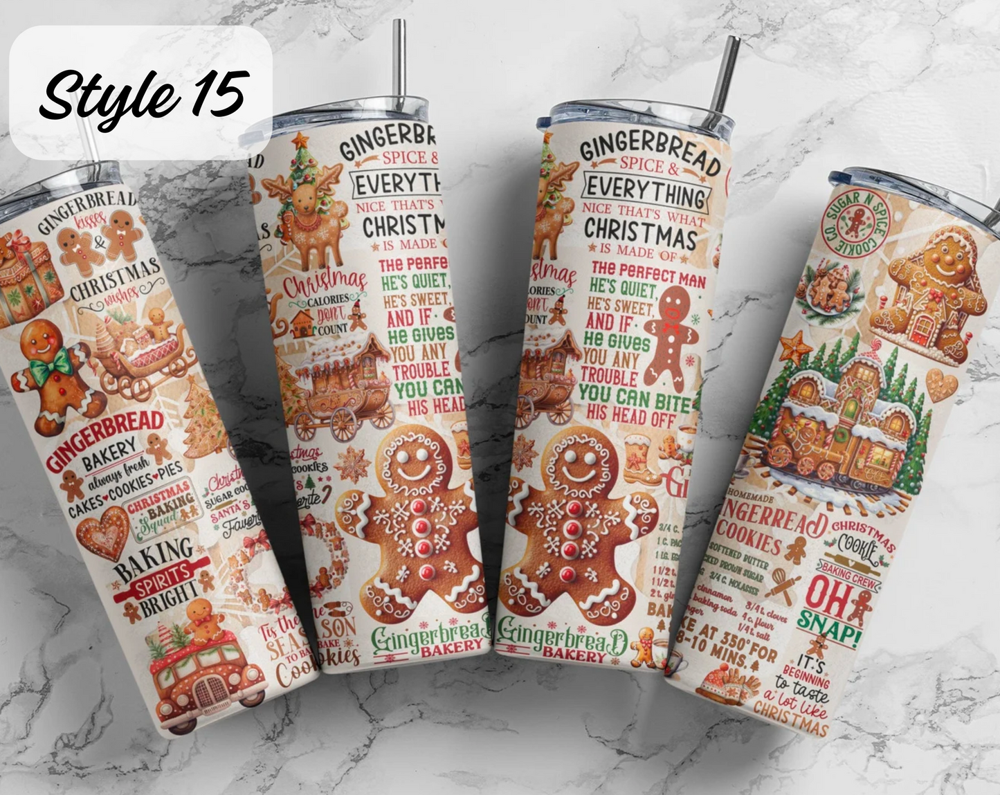 Christmas Hot/Cold Drink Tumblers 20oz (Multiple Designs)