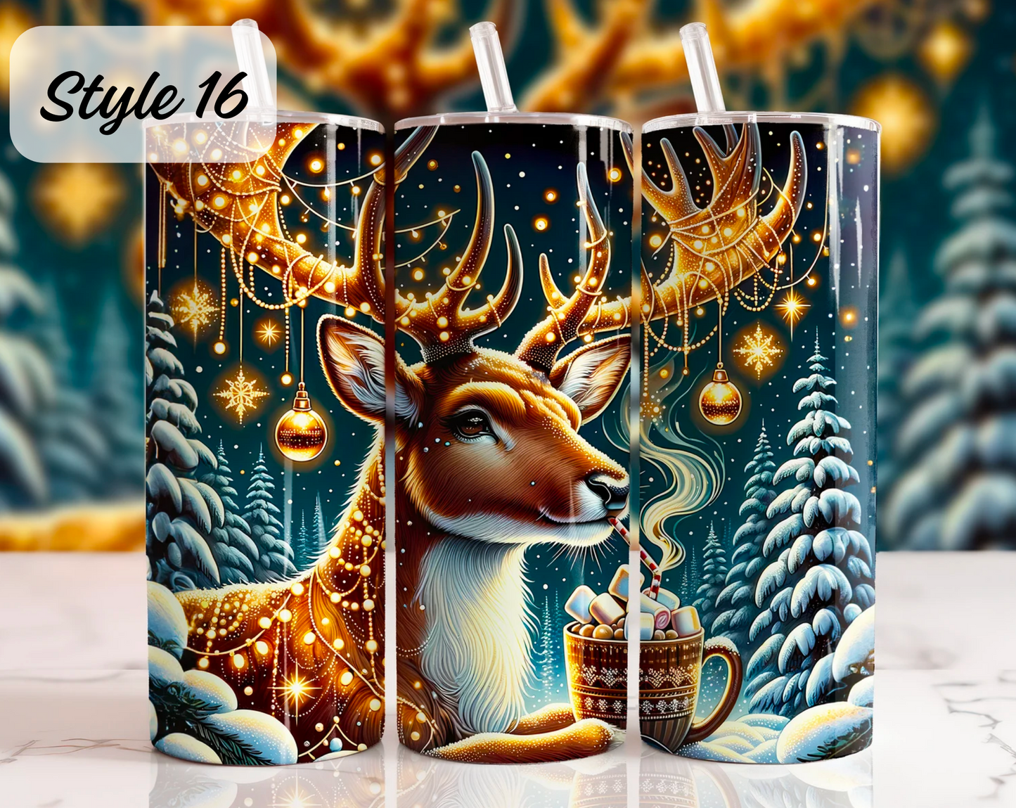 Christmas Hot/Cold Drink Tumblers 20oz (Multiple Designs)
