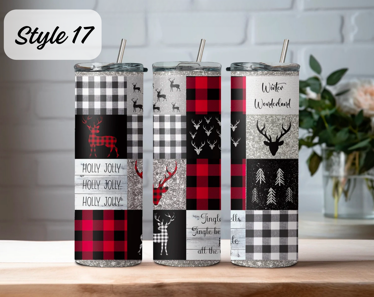 Christmas Hot/Cold Drink Tumblers 20oz (Multiple Designs)