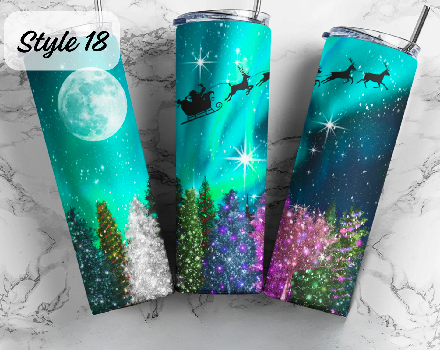 Christmas Hot/Cold Drink Tumblers 20oz (Multiple Designs)
